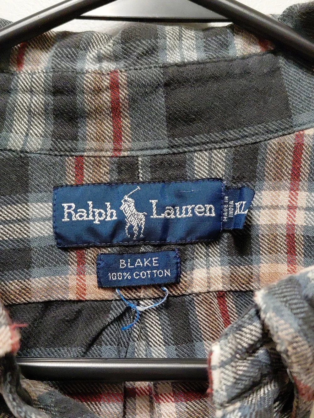 Polo by Ralph Lauren Men’s Blake Black Plaid Button-Down Shirt, Size XXL